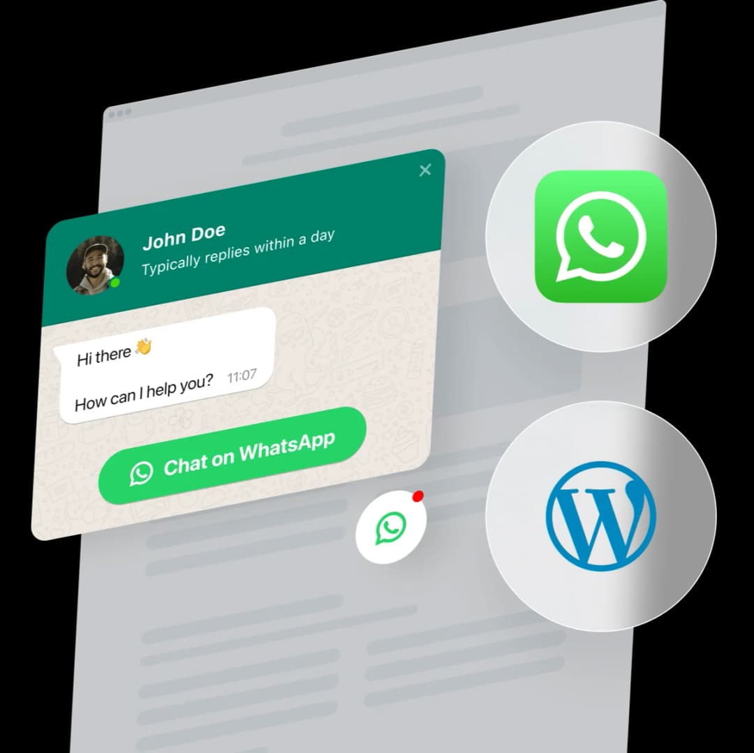 Business website with floating WhatsApp chat button