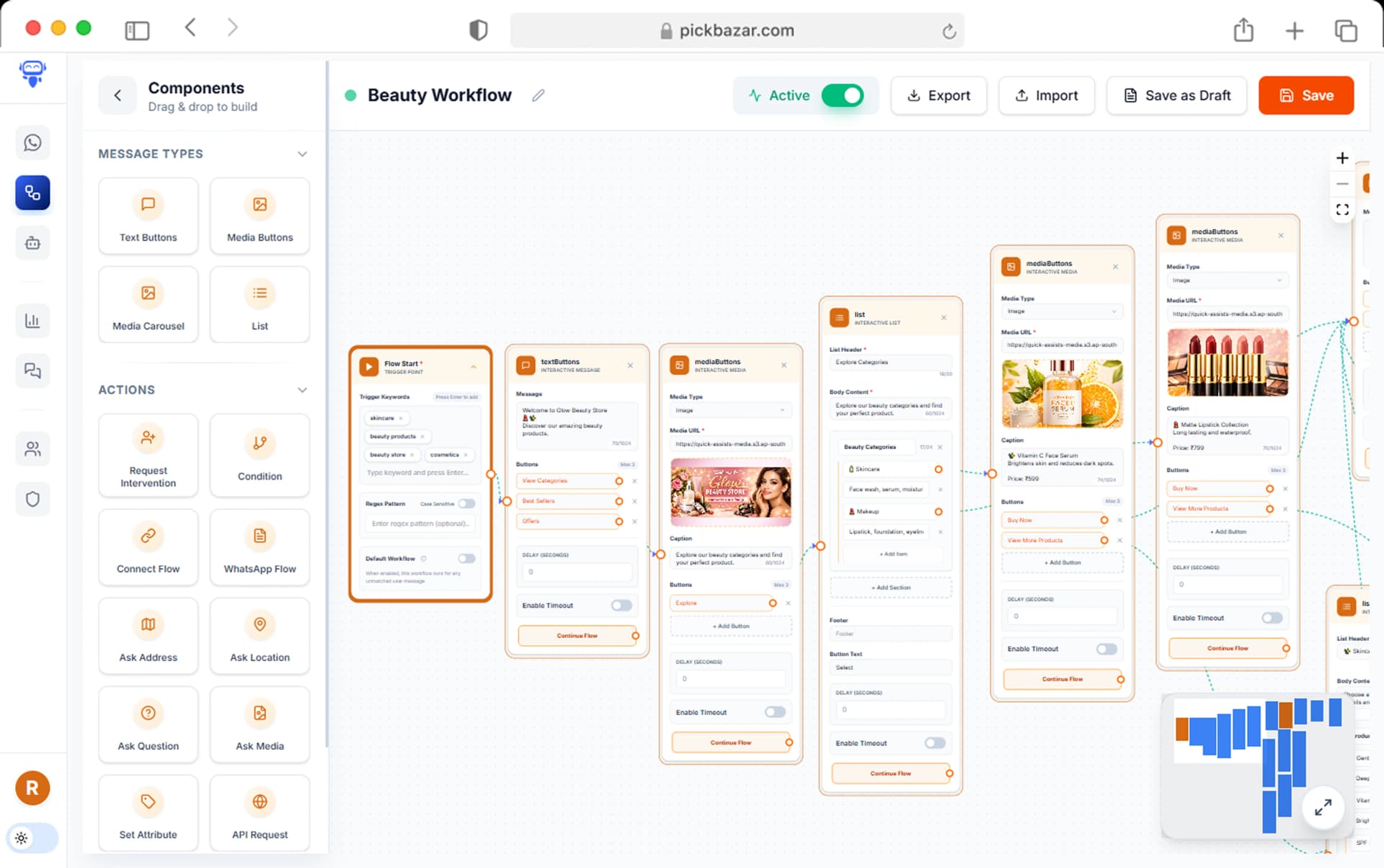 WhatsApp CRM Desktop Dashboard with analytics and campaign management